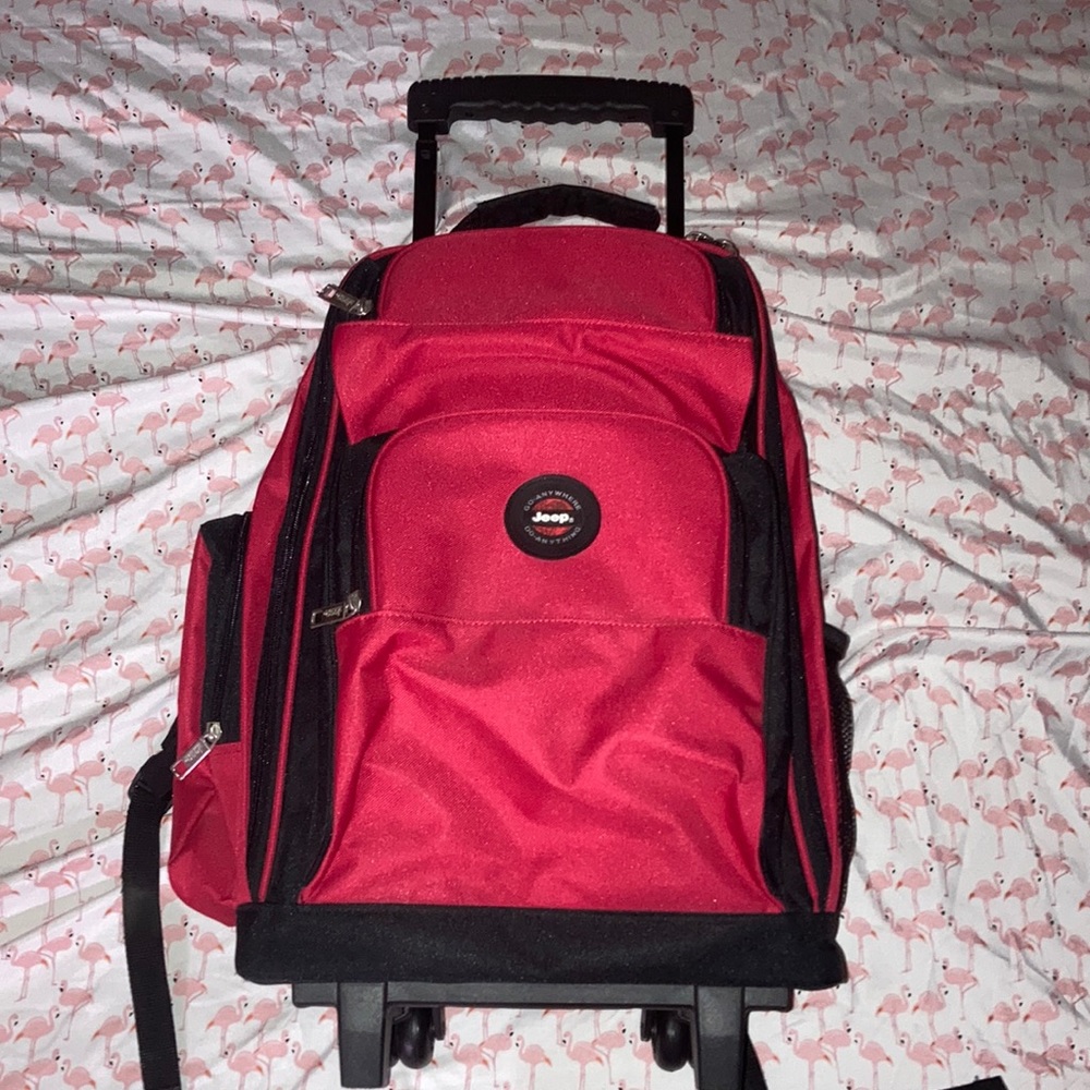 Jeep Rolling Luggage Backpack With Telescopic Handle